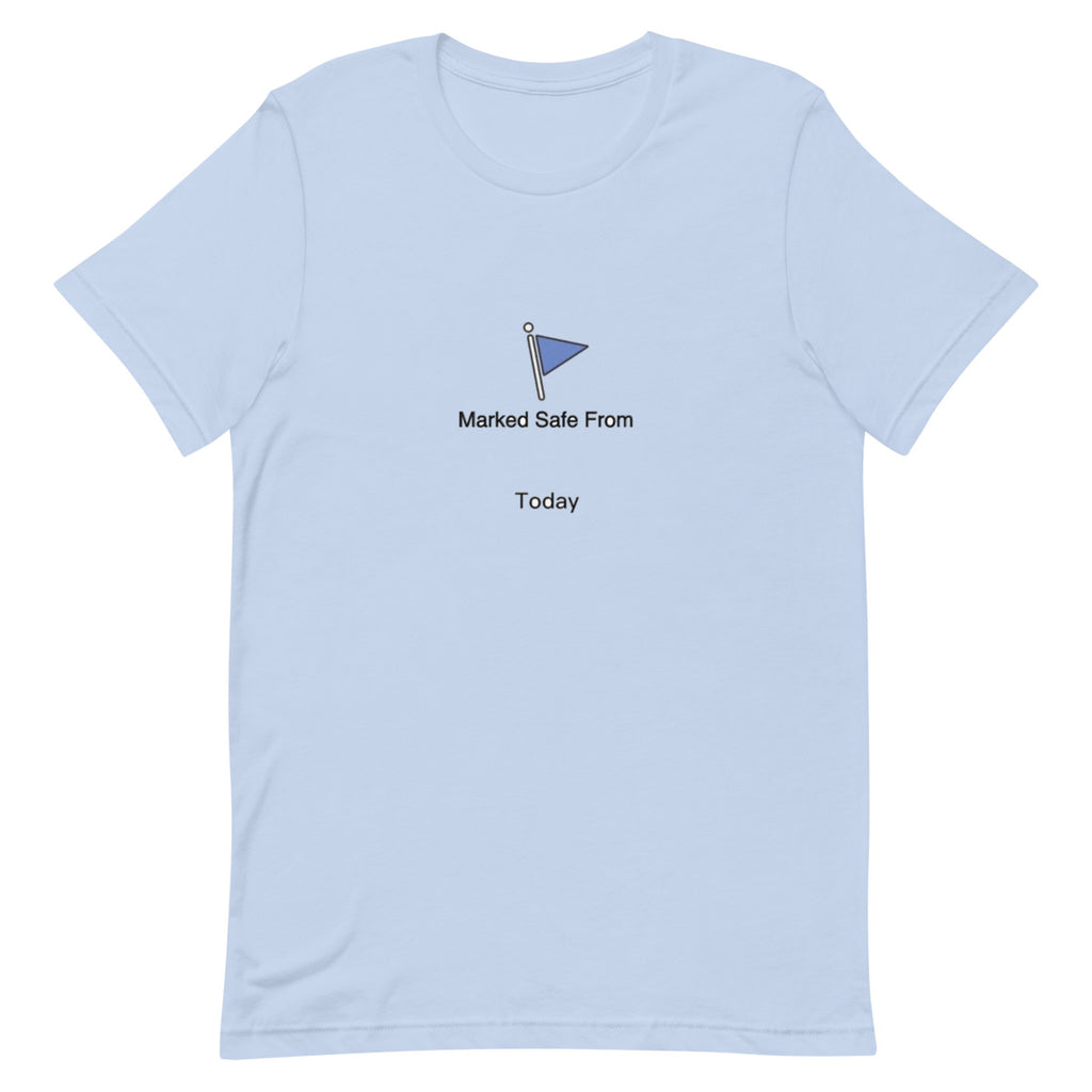 Marked Safe From Today floating Baby Blue product mockup