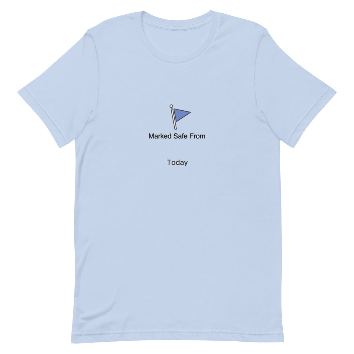 Marked Safe From Today floating Baby Blue product mockup